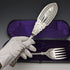 Late 19th century British antique silver plate fish server set in box Levesley Brothers